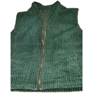 Vtg Woolrich Wide Whale Corduroy Vest Womens XLP PETITE Teal  Hiking Outdoor